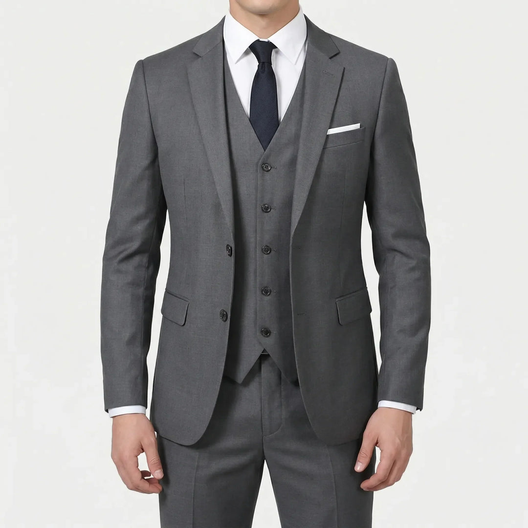 Suitvero - Traje formal de 3 piezas de corte ajustado