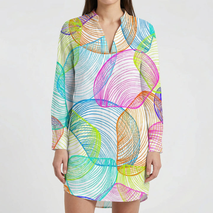 Tidalora - Vestido camisero abotonado con estampado tie-dye