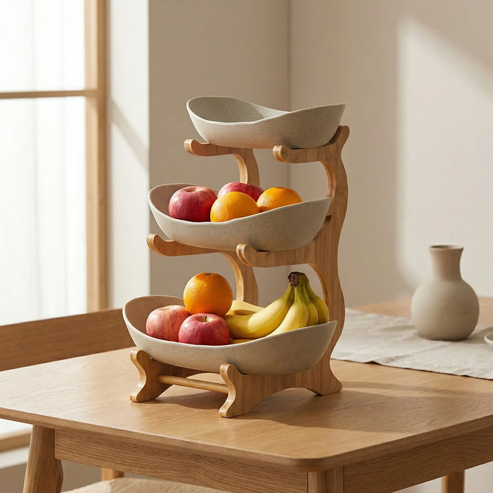 Tierova - Soporte para frutas de mostrador de 3 niveles