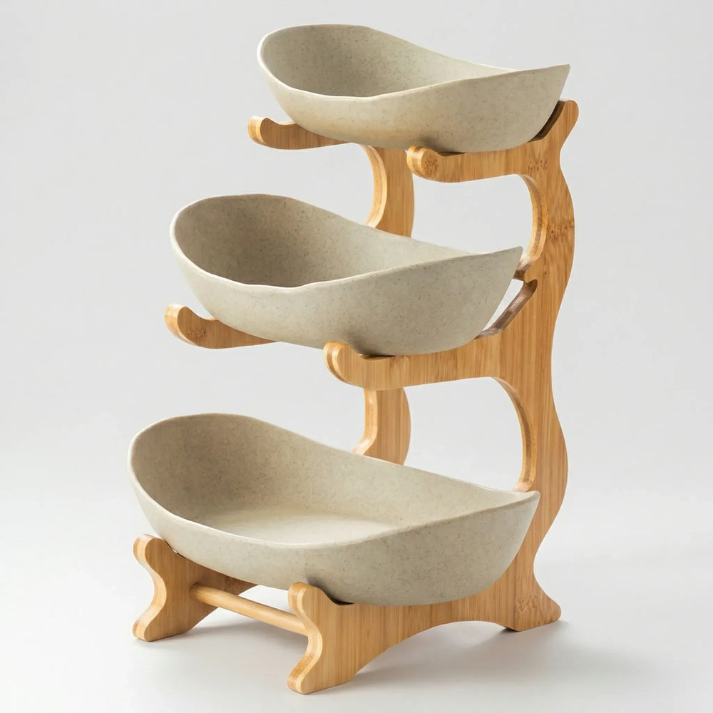 Tierova - Soporte para frutas de mostrador de 3 niveles