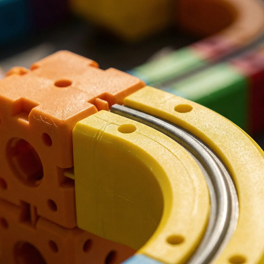 Trackulo - Colorful Cube Block Train Track Set