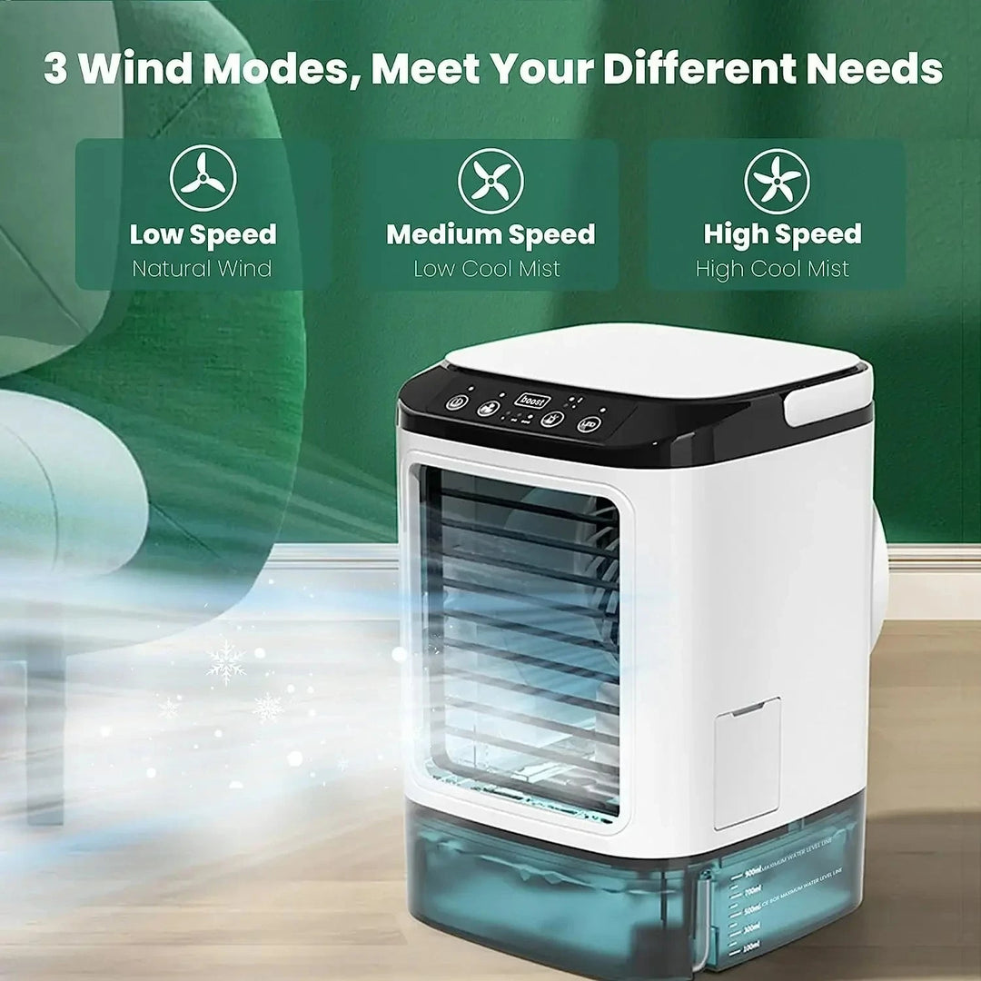 Aire acondicionado portátil con 3 configuraciones de velocidad