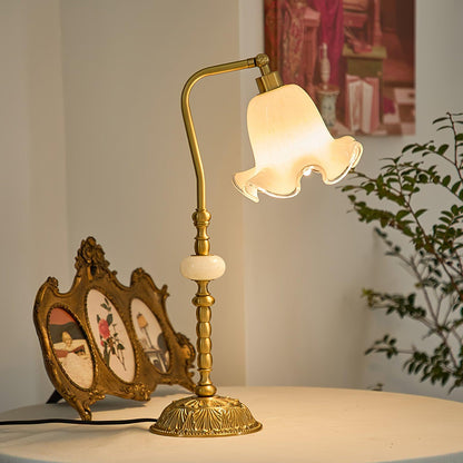 LumiFlor - Lámpara de Mesa en Bronce
