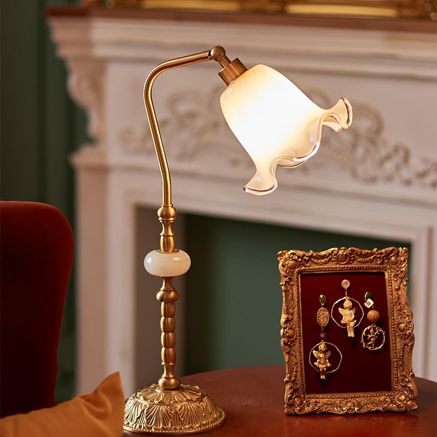 LumiFlor - Lámpara de Mesa en Bronce