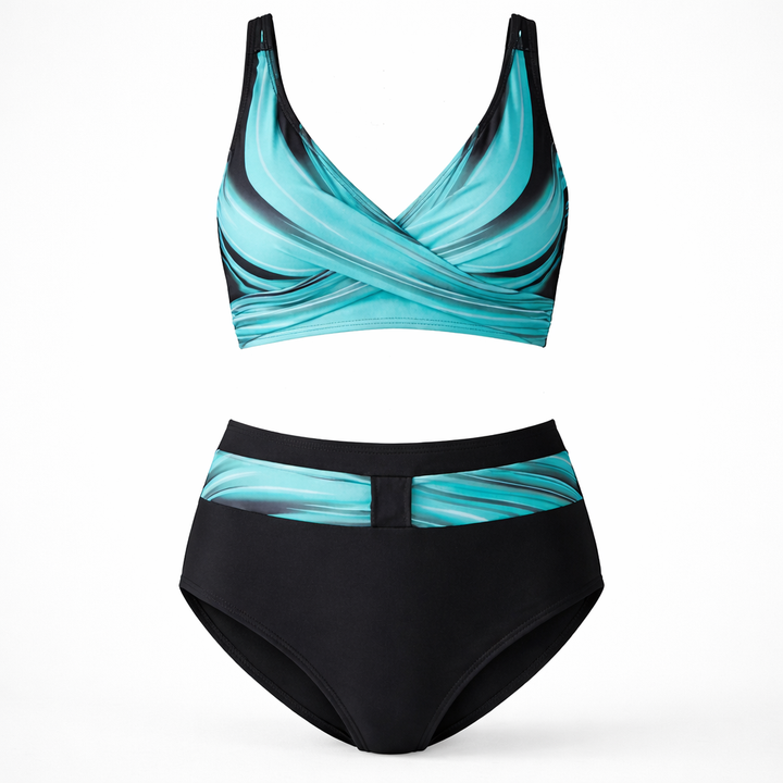 Conjunto de Bikini con Traje de Baño Alto para Mujeres
