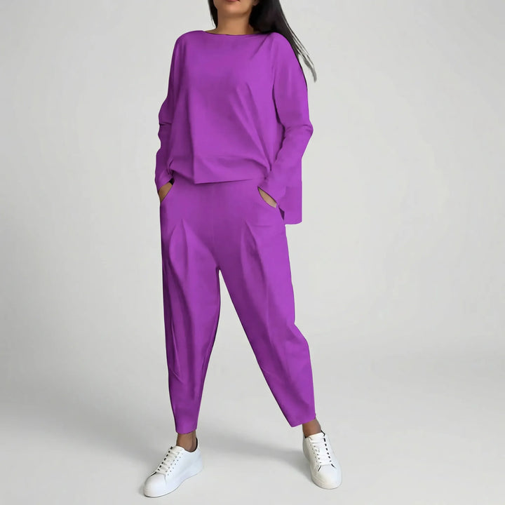 Twinova - Conjunto coordinado de top de manga larga y pantalón