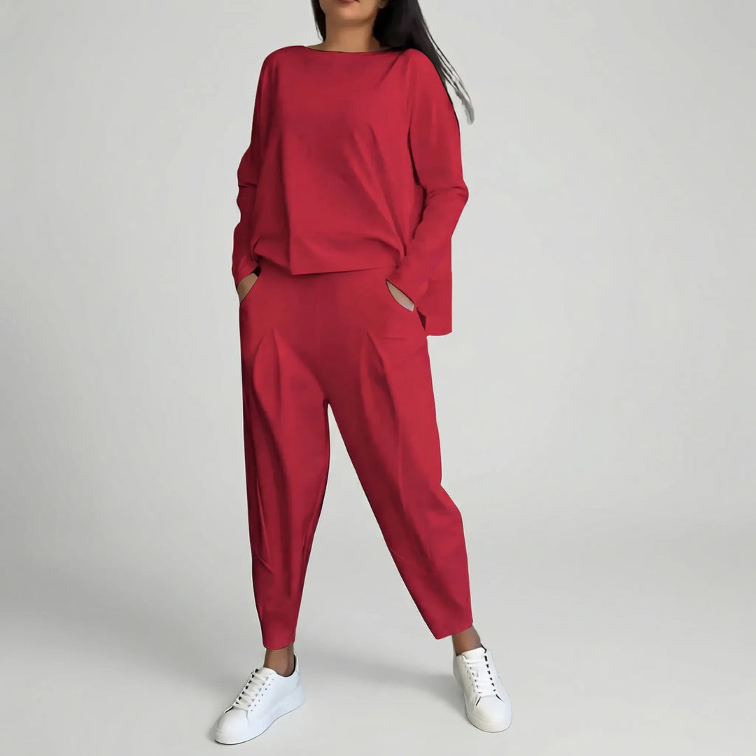 Twinova - Conjunto coordinado de top de manga larga y pantalón