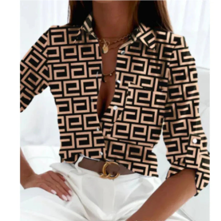 Blusa de Imagen Gradiente para Mujeres – Estilo Celestial para Uso Diario