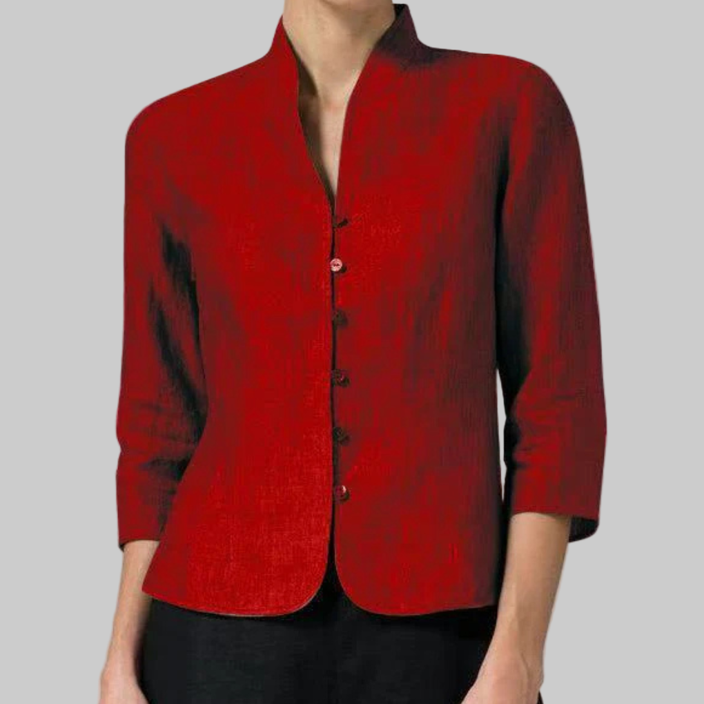 Blusa de cuello alto para mujer