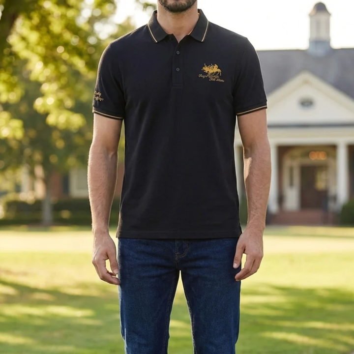 Camisa Polo a Medida de Manga Corta para Hombres