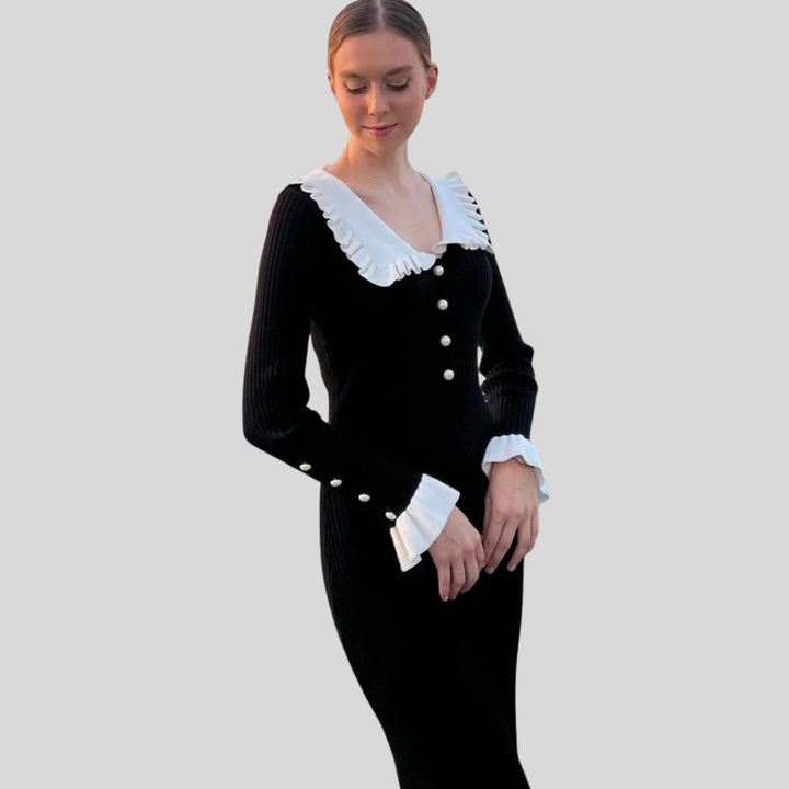 Vestido Maxi para Mujeres – Volante de Cintura Alta