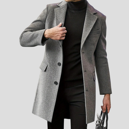 Abrigo clásico con solapas para hombre