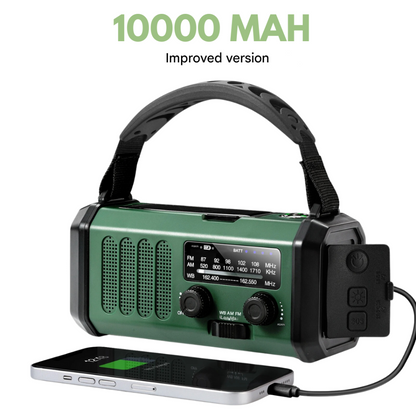Radio solar y manivela de emergencia universal