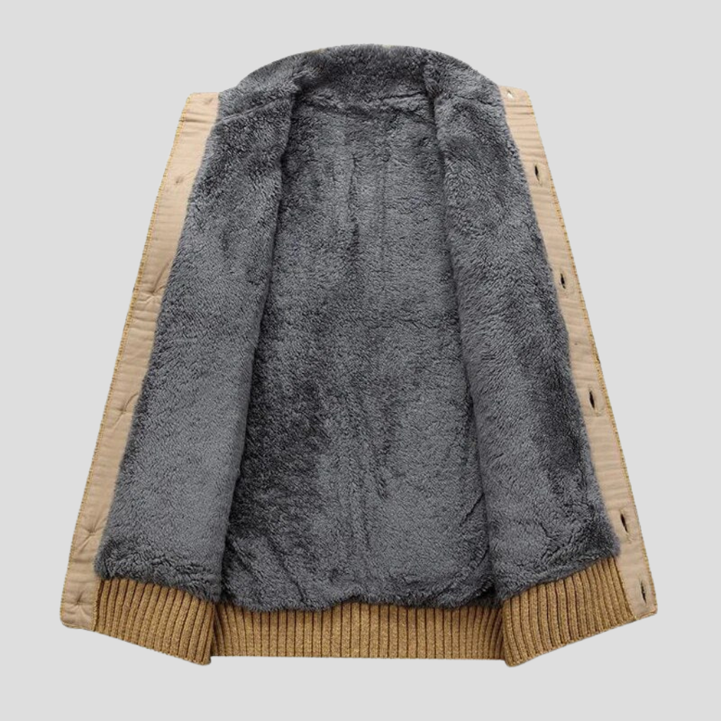 Cárdigan forrado de felpa para hombre