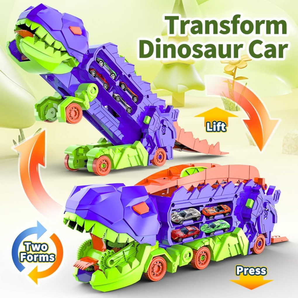 Camión transportador de pista de carreras Dino City