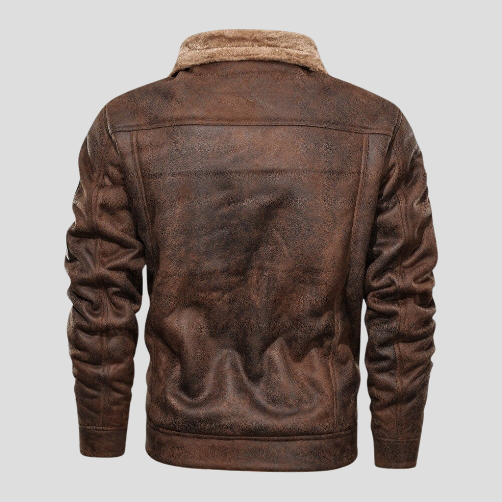 Chaqueta de motociclista de ante para hombre