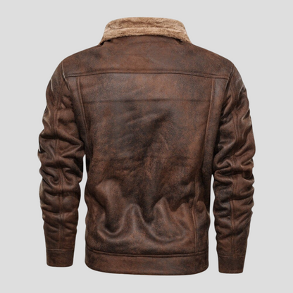 Chaqueta de motociclista de ante para hombre