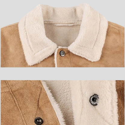 Chaqueta de motociclista de ante para hombre
