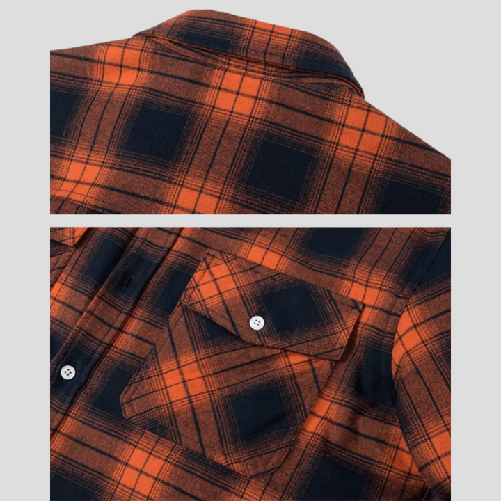 Chaqueta de cuadros para hombres con forro de forro polar
