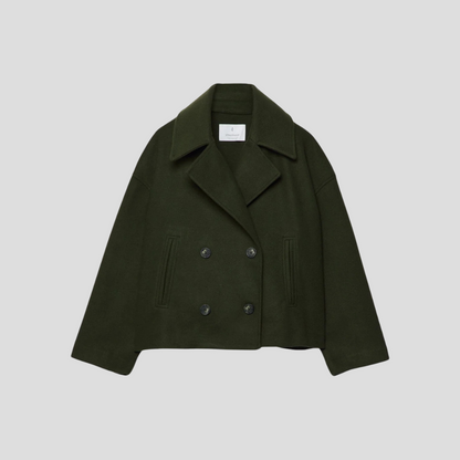 Abrigo corto elegante de doble botonadura