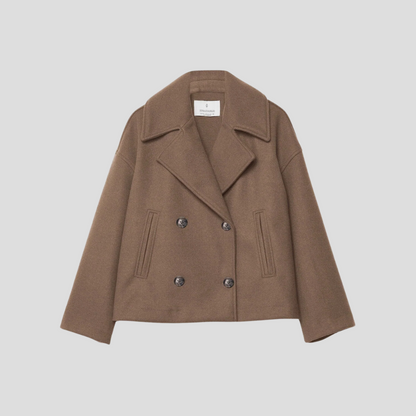 Abrigo corto elegante de doble botonadura