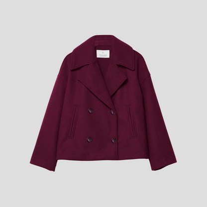 Abrigo corto elegante de doble botonadura