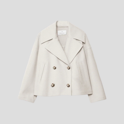 Abrigo corto elegante de doble botonadura