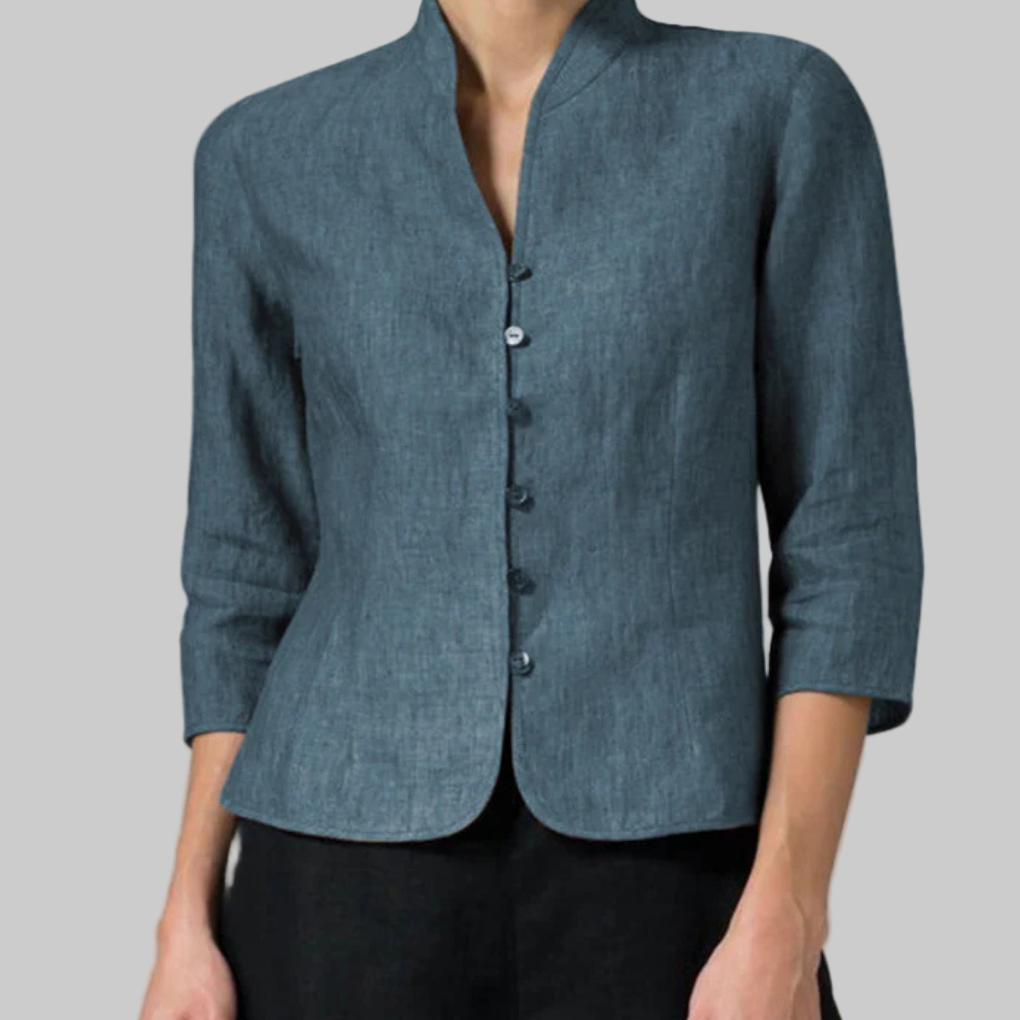 Blusa de cuello alto para mujer