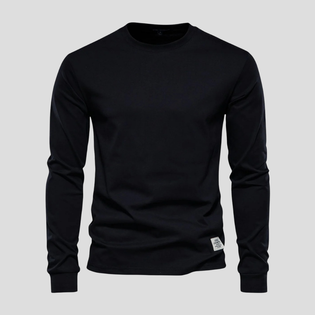 Camisa de manga larga y cuello redondo para hombre: estilo clásico para el día a día