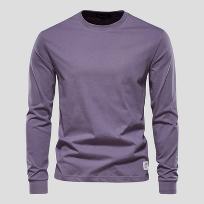 Camisa de manga larga y cuello redondo para hombre: estilo clásico para el día a día