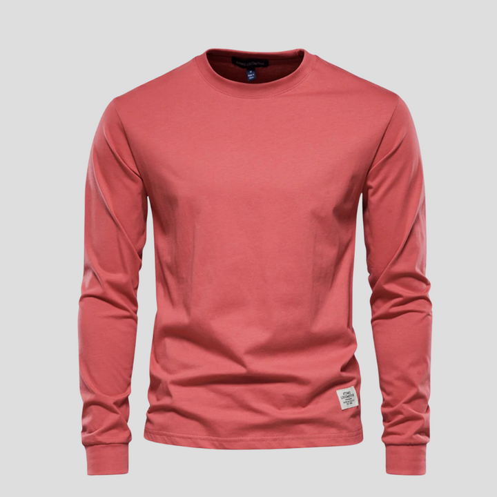 Camisa de Hombre de Mangas Largas con Cuello Redondo – Estilo Clásico Diario
