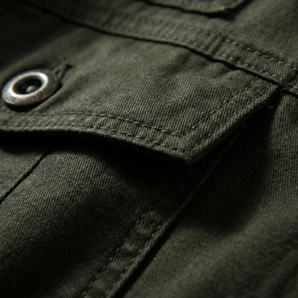 Valdrex - Chaqueta con cremallera para hombre de inspiración militar
