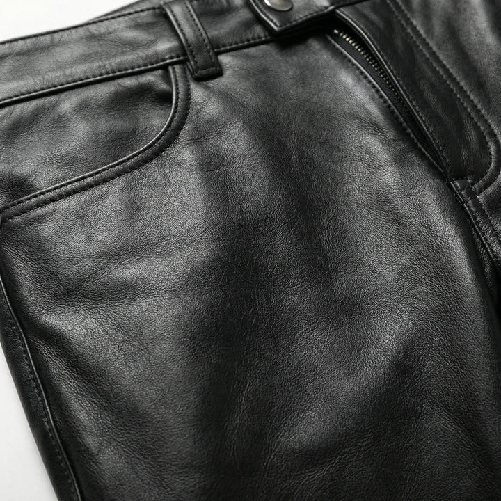 Veckro - Pantalones ajustados de piel sintética para hombre