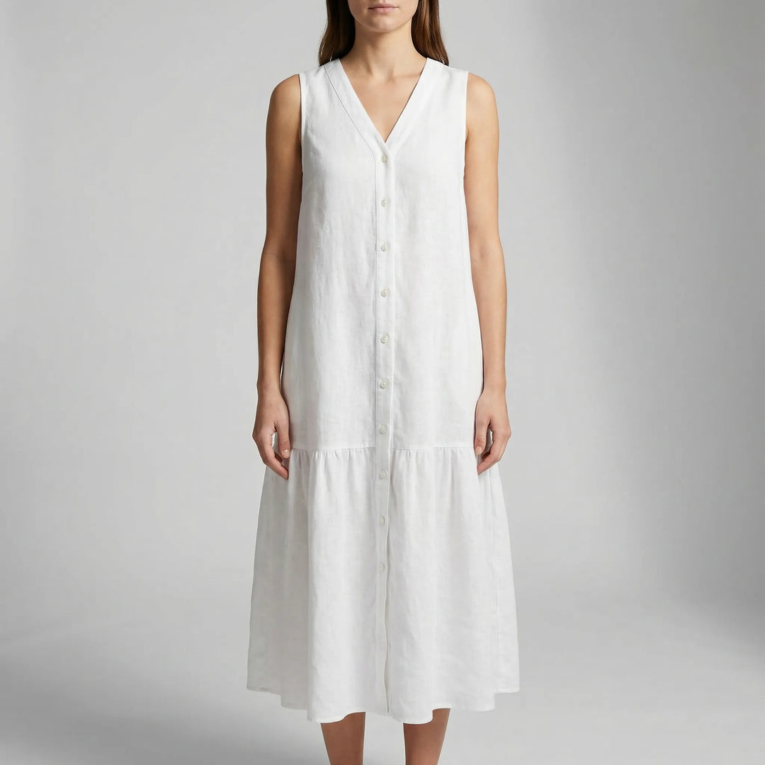 Velanthi - Vestido Midi Sin Mangas Con Cuello En V