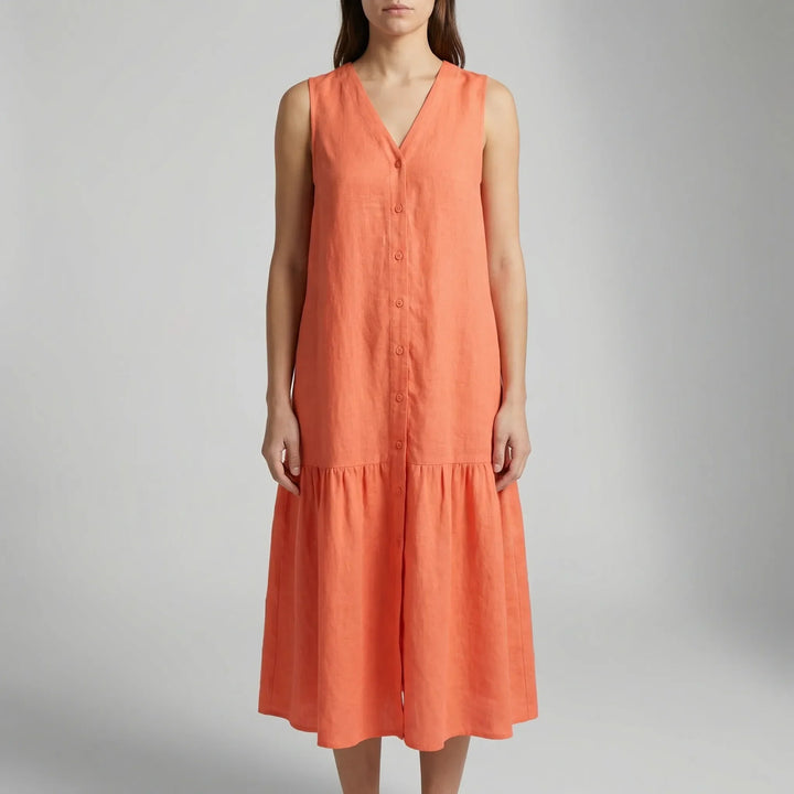 Velanthi - Vestido Midi Sin Mangas Con Cuello En V