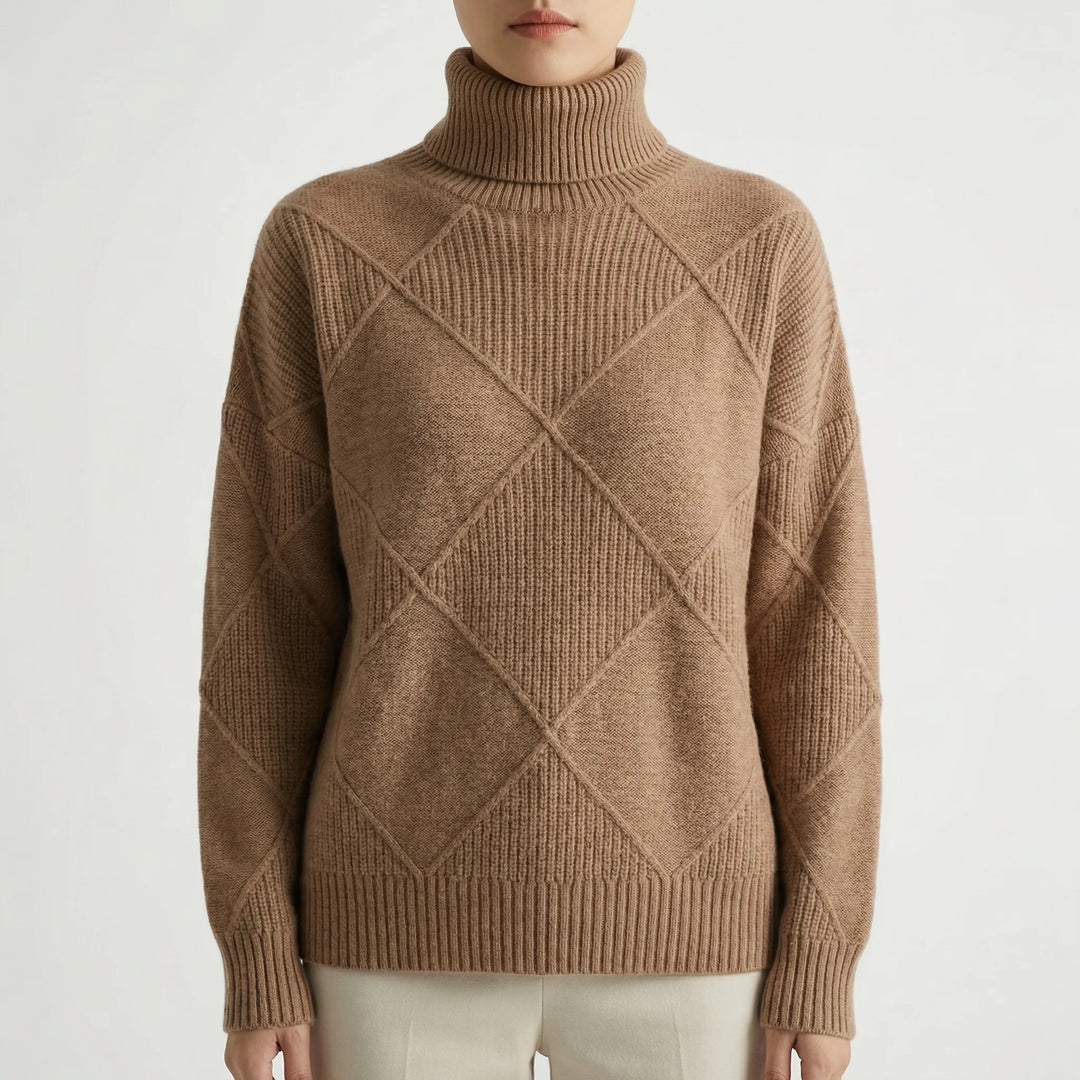 Veldrex - Jersey de cuello alto con punto de rombos