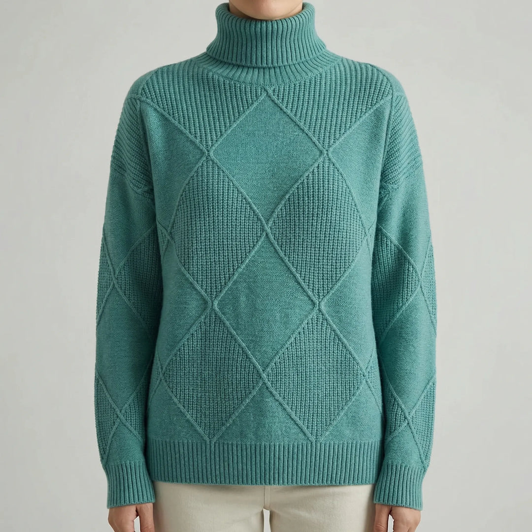 Veldrex - Jersey de cuello alto con punto de rombos