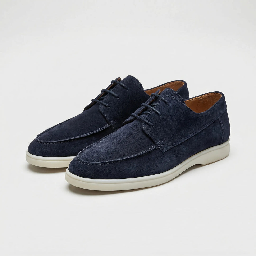 Velvano - Mocasines de ante con cordones para hombre