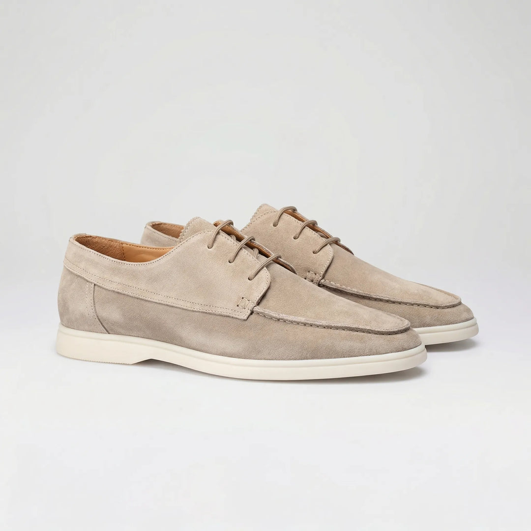 Velvano - Mocasines de ante con cordones para hombre