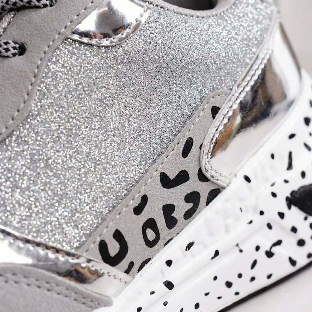 Velvrix - Zapatillas deportivas estampadas con cordones para mujer