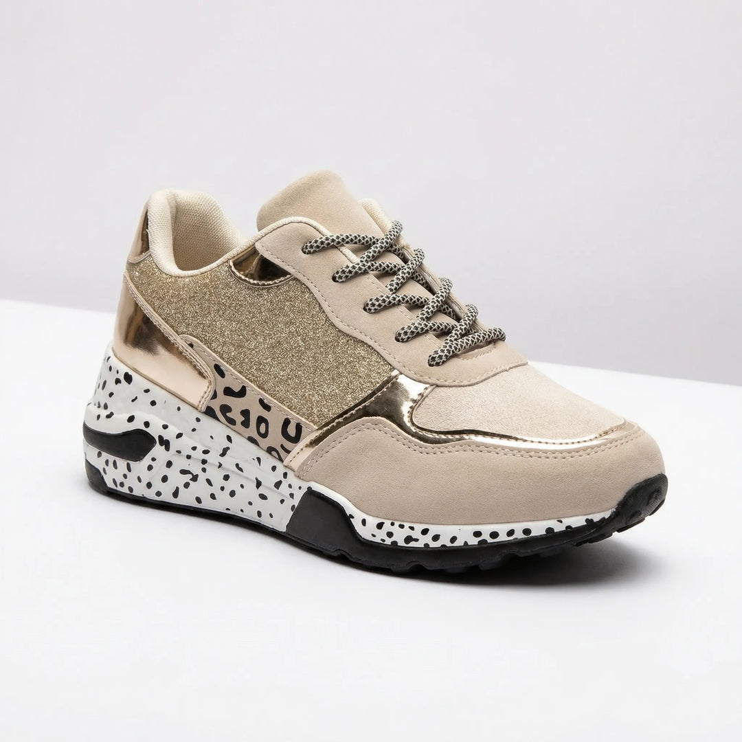 Velvrix - Zapatillas deportivas estampadas con cordones para mujer