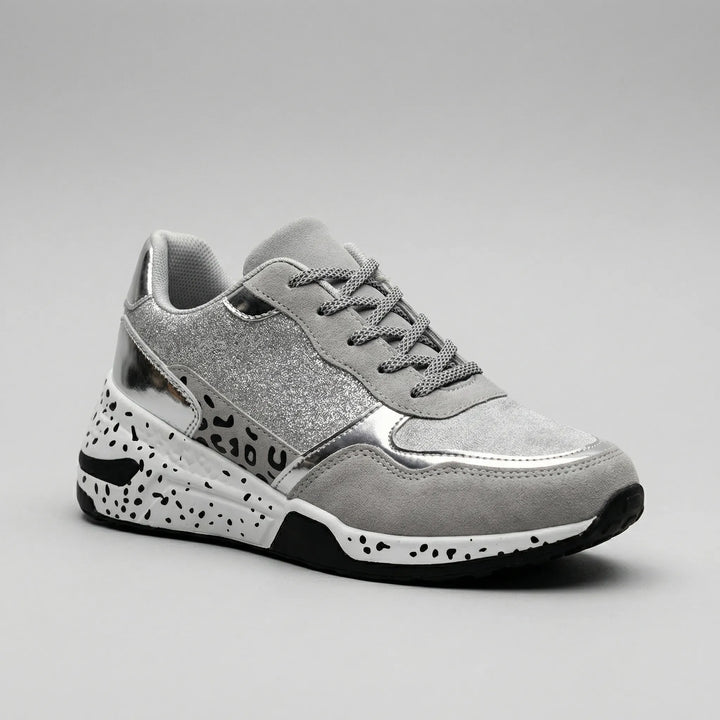 Velvrix - Zapatillas deportivas estampadas con cordones para mujer