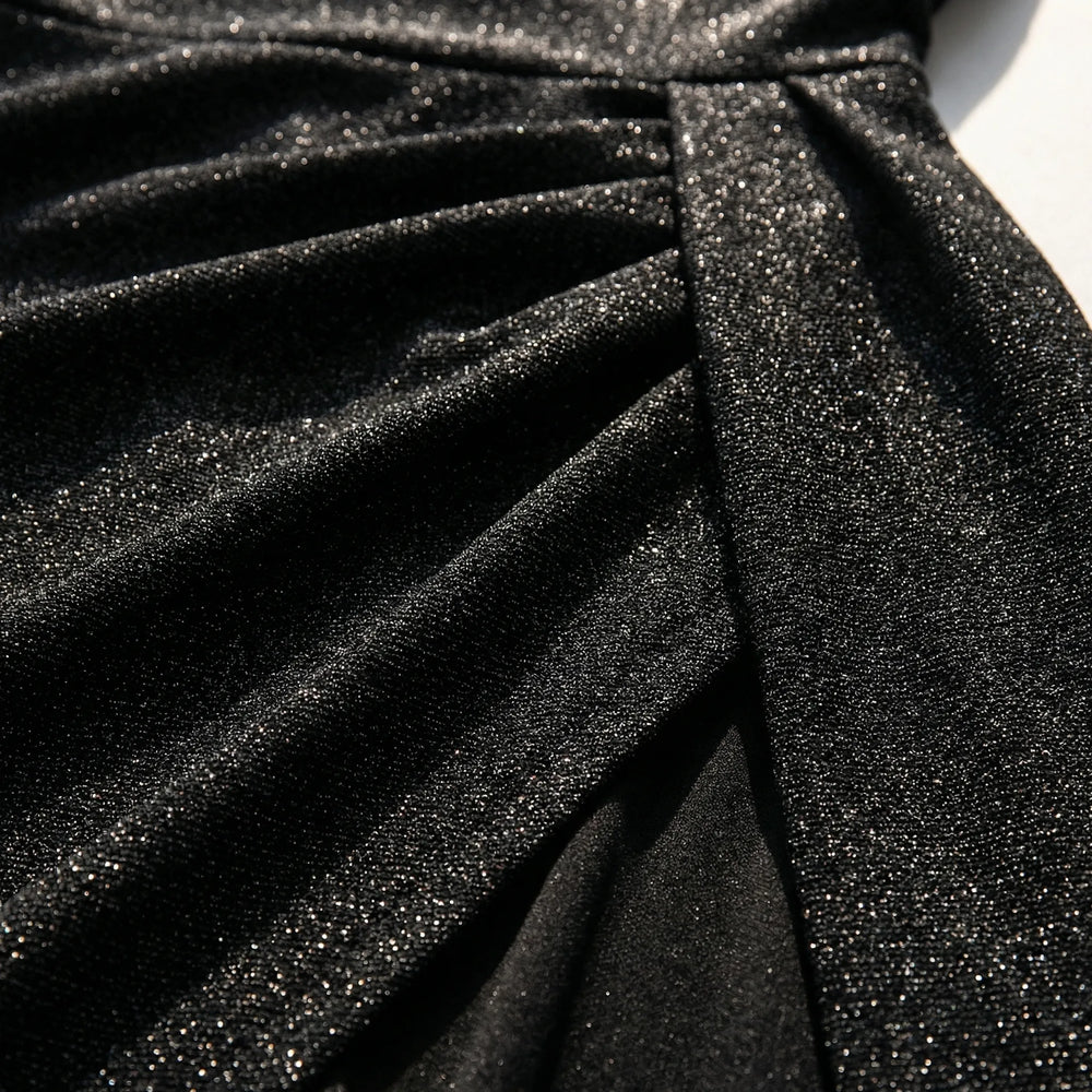 Velynda - Vestido midi ajustado con hombros descubiertos