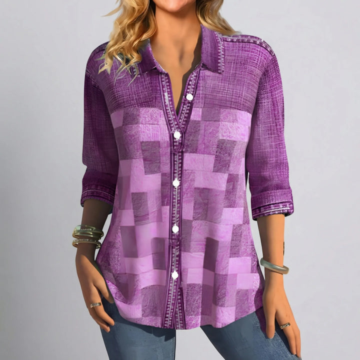 Venlura - Blusa de manga larga con botones delanteros