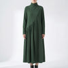 Vestido Maxi de Cuello Alto para Mujeres con Mangas Largas