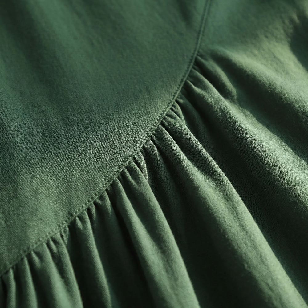 Verdalia - Vestido largo de cuello alto y manga larga