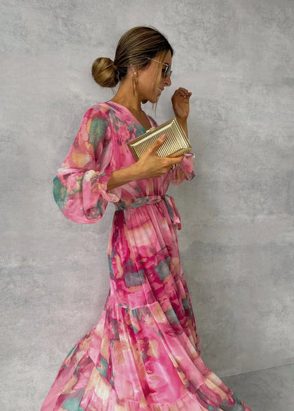 Vestido de verano de manga larga para mujer