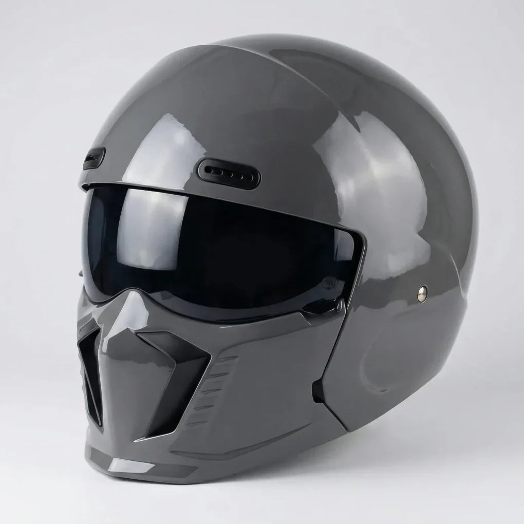 Vexorn - Casco integral retro para motocicleta estilo piloto