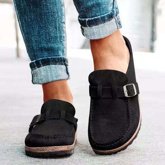 Mocasines de ante de estilo retro para mujer