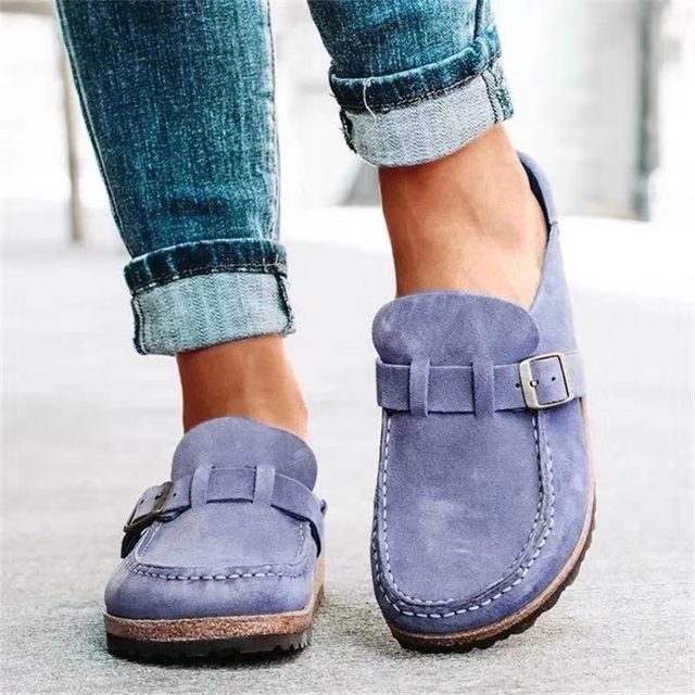 Mocasines retro de ante para mujer